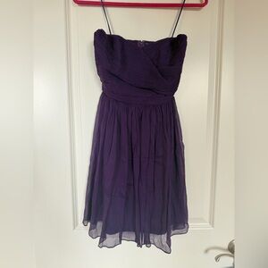 J. Crew Strapless Dress in Deep Purple